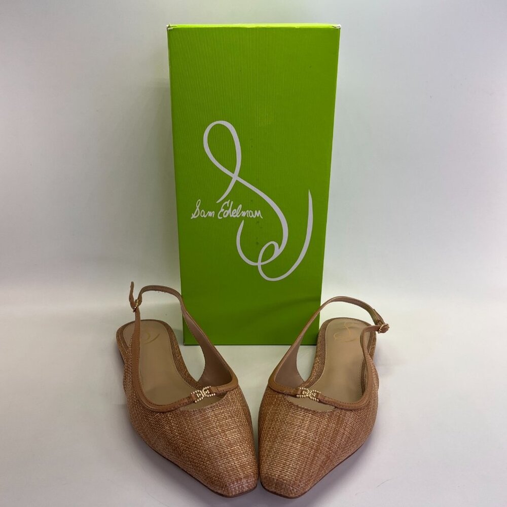 Sam Edelman Tan Woven Slingback Flats